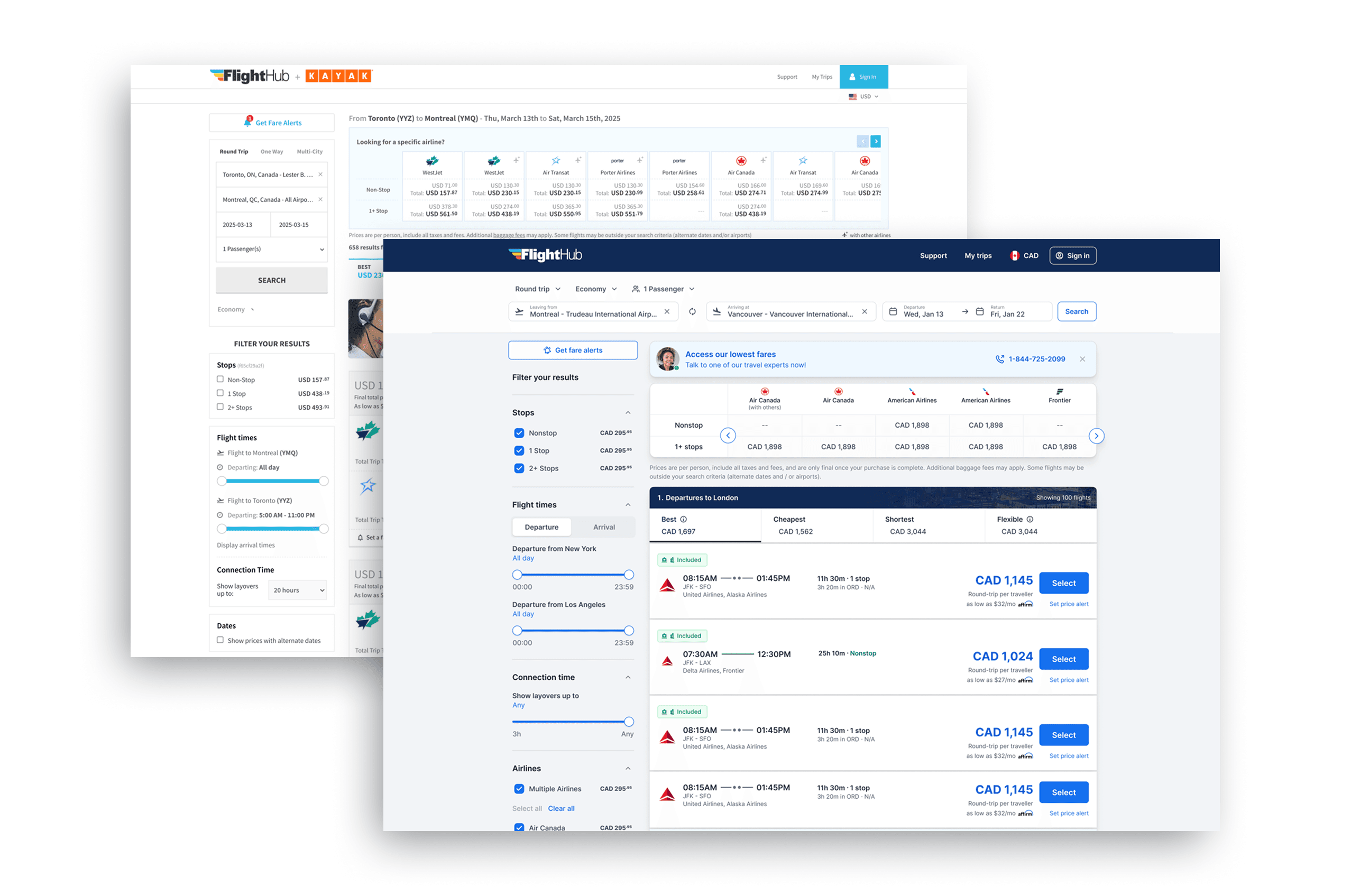 The orange and blue visual-direction concepts used in internal testing